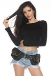 Antique Studs Leather Belt Bag