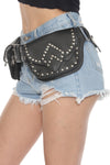 Antique Studs Leather Belt Bag