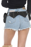 Antique Studs Leather Belt Bag