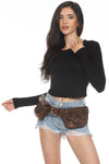 Antique Studs Leather Belt Bag
