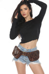 Antique Studs Leather Belt Bag
