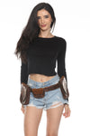 Falling Leaves Leather Belt Bag