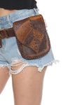 Falling Leaves Leather Belt Bag