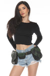 Falling Leaves Leather Belt Bag