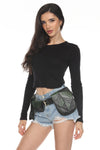 Falling Leaves Leather Belt Bag
