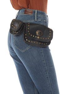 Leather Western Rivets Hip Belt
