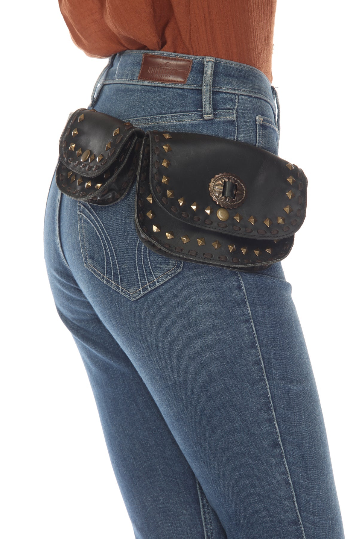 Leather Western Rivets Hip Belt