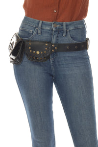 Leather Western Rivets Hip Belt