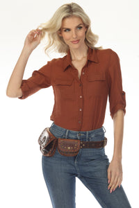 Leather Western Rivets Hip Belt