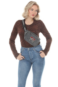 Mushroom Embroidered Belt Bag