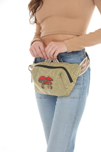 Mushroom Embroidered Belt Bag