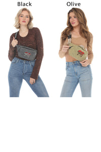 Mushroom Embroidered Belt Bag