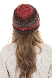 Faux Mohair Striped Slouchy Beanie