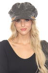 Stonewashed Embroidered Newsboy Cap