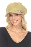 Stonewashed Embroidered Newsboy Cap