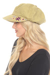 Stonewashed Embroidered Newsboy Cap