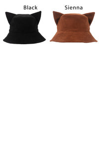 Kitty Ears Corduroy Bucket Hat