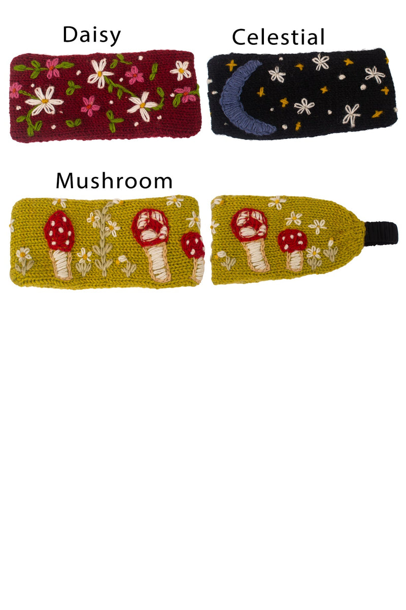 Wool Emb Boho Winter Headband