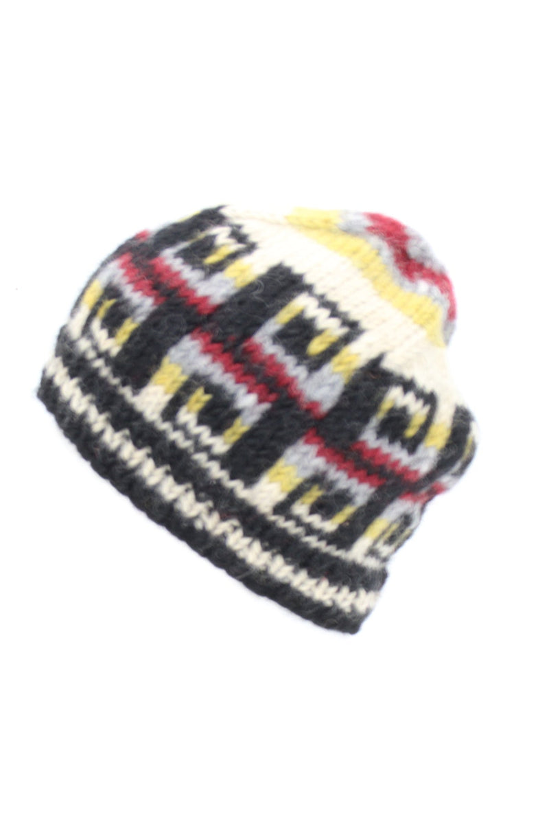 Handknit Waves Wool Beanie