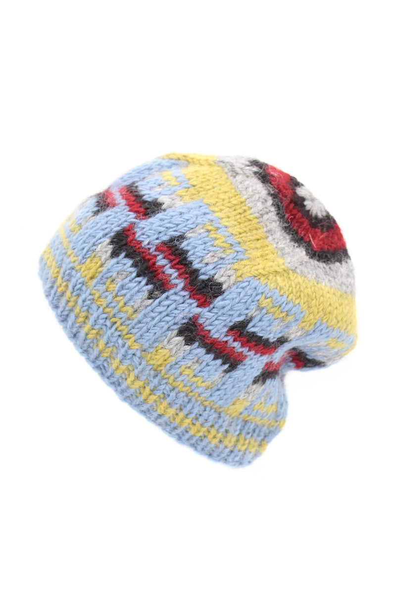 Handknit Waves Wool Beanie