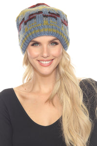 Handknit Waves Wool Beanie