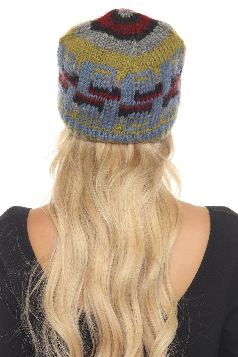 Handknit Waves Wool Beanie