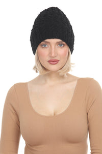 Cable Ribbed Wool Beanie