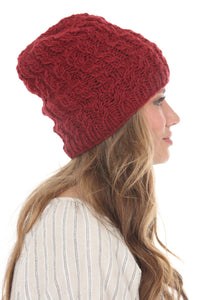 Cable Ribbed Wool Beanie