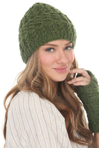 Cable Ribbed Wool Beanie