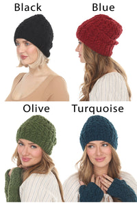 Cable Ribbed Wool Beanie