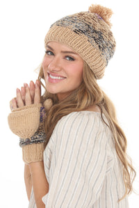 Tweedy Knit Pom Beanie