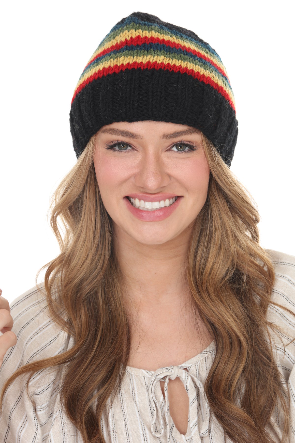 Rainbow Stop Vintage Slouchy Beanie