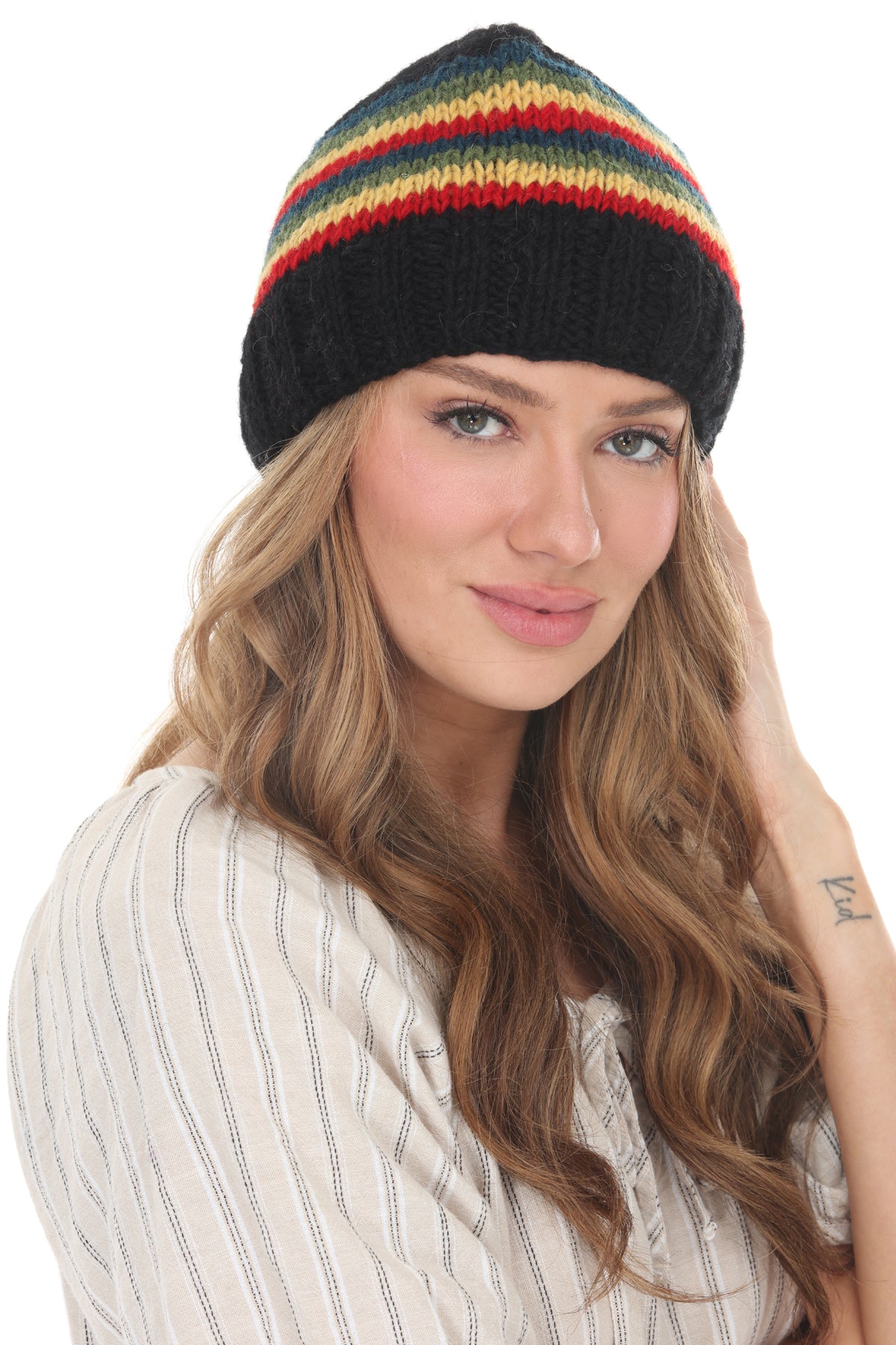 Rainbow Stop Vintage Slouchy Beanie