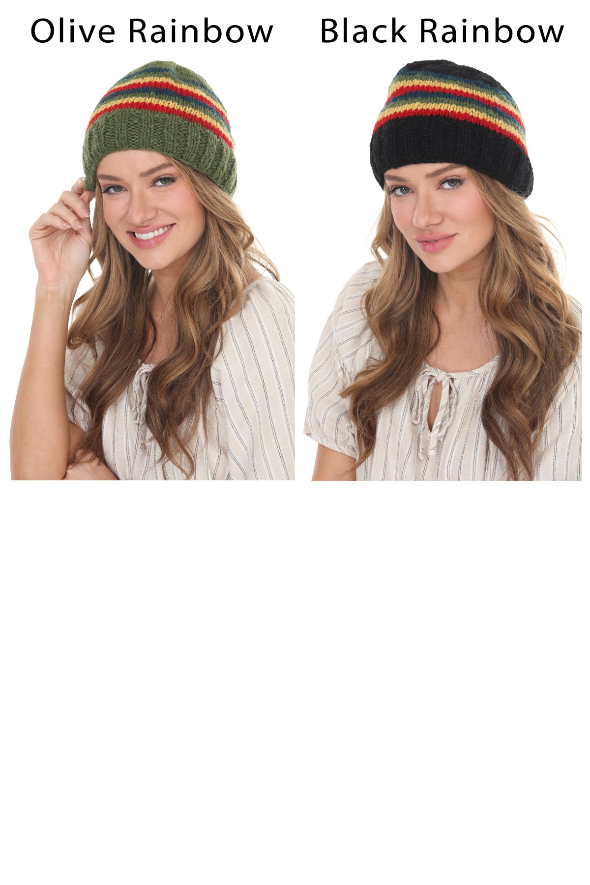 Rainbow Stop Vintage Slouchy Beanie