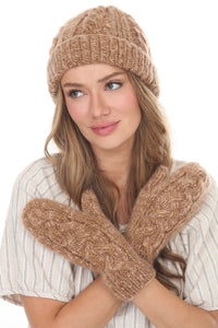 Cable Knit Faux Mohair Hat