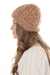 Cable Knit Faux Mohair Hat