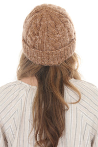 Cable Knit Faux Mohair Hat