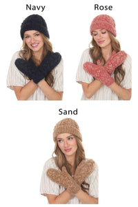 Cable Knit Faux Mohair Hat