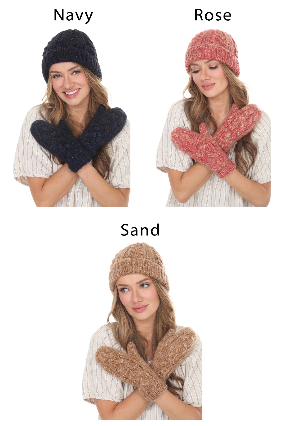 Cable Knit Faux Mohair Hat