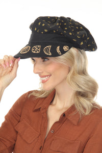 Celestial Emb Newsboy Cap