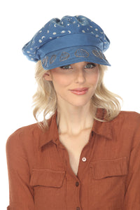 Celestial Emb Newsboy Cap