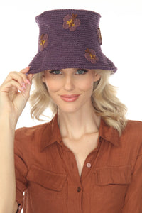 Cotton Crochet Applique Bucket Hat