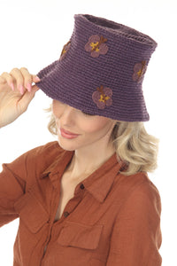 Cotton Crochet Applique Bucket Hat