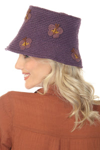 Cotton Crochet Applique Bucket Hat