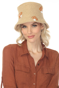 Cotton Crochet Applique Bucket Hat