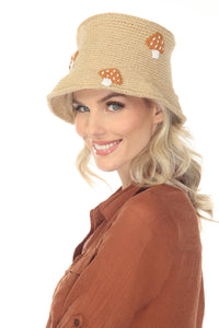 Cotton Crochet Applique Bucket Hat