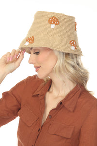 Cotton Crochet Applique Bucket Hat