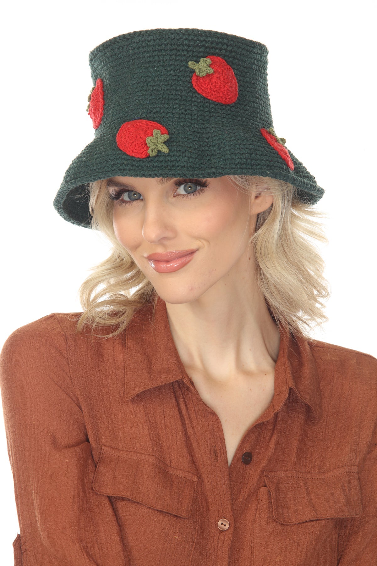 Cotton Crochet Applique Bucket Hat