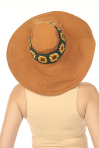 SunFlower Crochet Wide Brim Hat