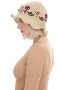 Cottagecore Knit Cotton Sun Hat